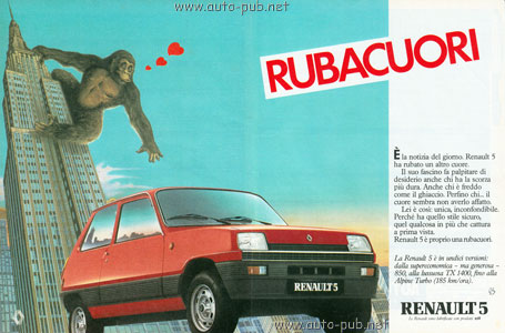 Publicité Renault 5 GTL 1979 advert coupure publicitaire