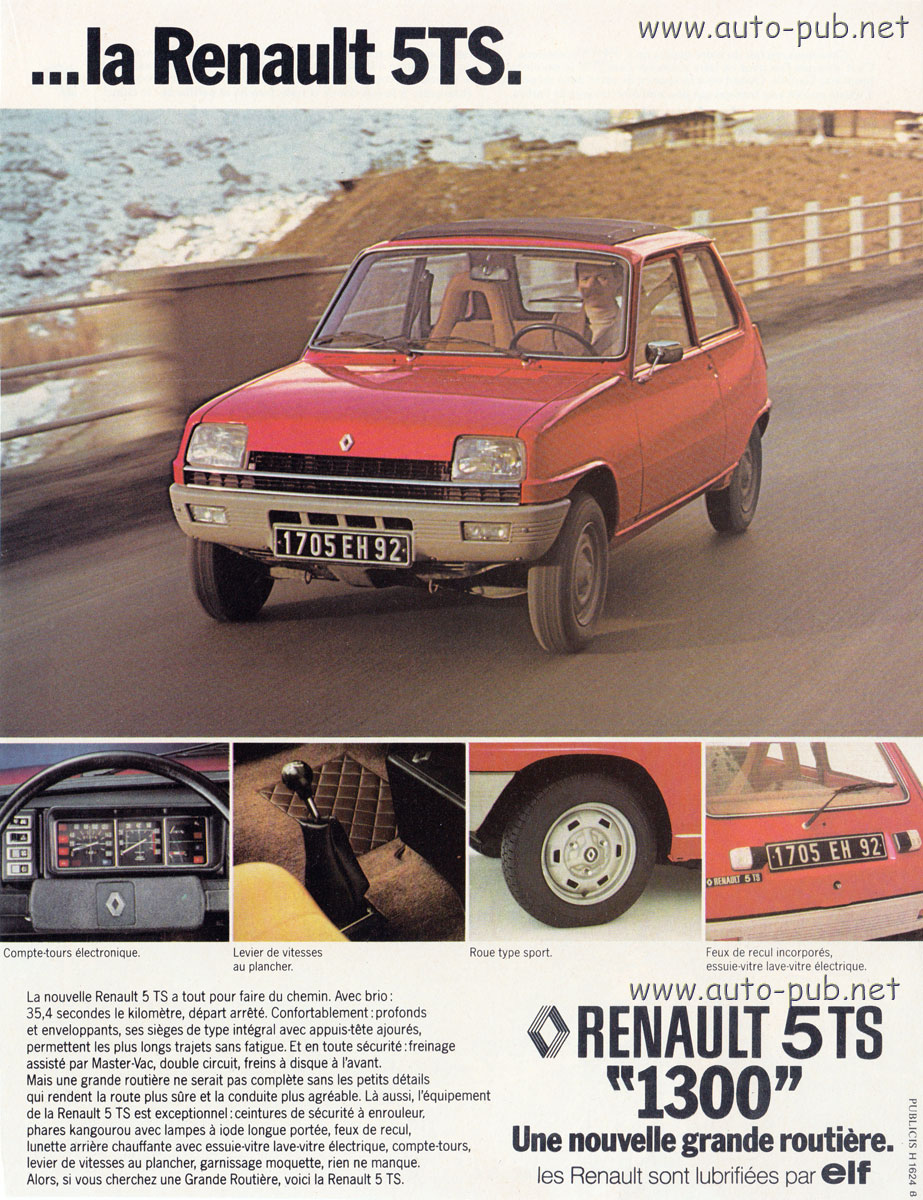 Publicité Renault 5 GTL 1979 advert coupure publicitaire